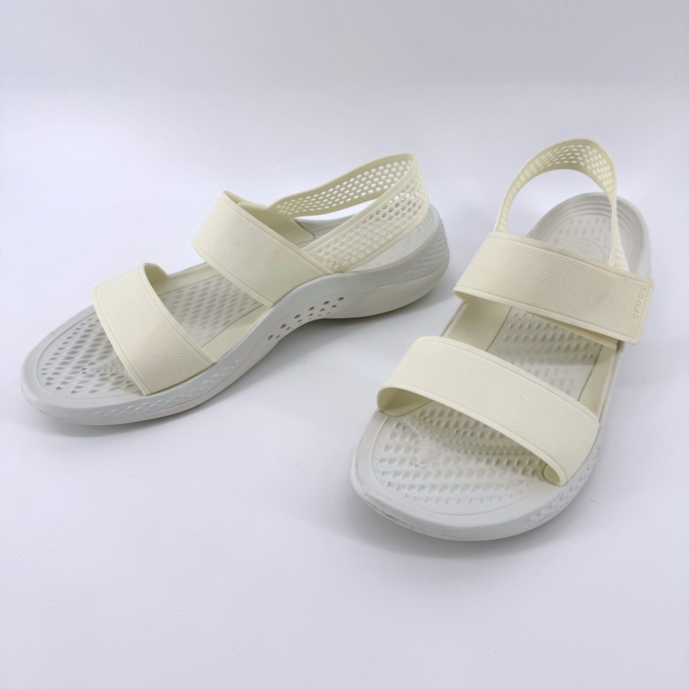 Crocs LiteRide 360 Sandal Women Size 10 Cream White Athletic Comfort Strappy - Picture 3 of 7